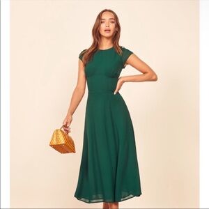 Reformation Hayden Emerald Dress